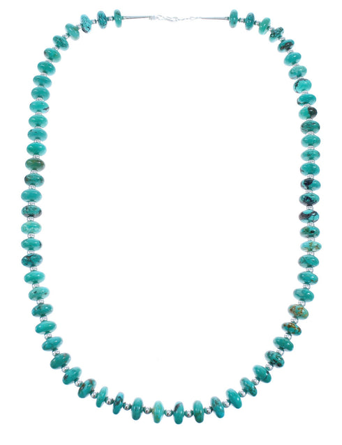 Turquoise Sterling Silver Bead Necklace KX121331
